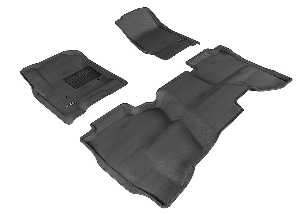 3D MAXpider Floor Mat For GMC SIERRA 1500 DOUBLE CAB 2014-2018 / 2500HD / 3500HD DOUBLE CAB 2015-2019 / SIERRA 1500 LIMITED 2019 KAGU BLACK R1 R23D MAXpider