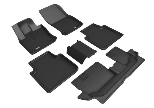 3D MAXpider Floor Mat For VOLKSWAGEN TIGUAN 7-SEATS 2018-2024 KAGU BLACK R1 R2 R33D MAXpider