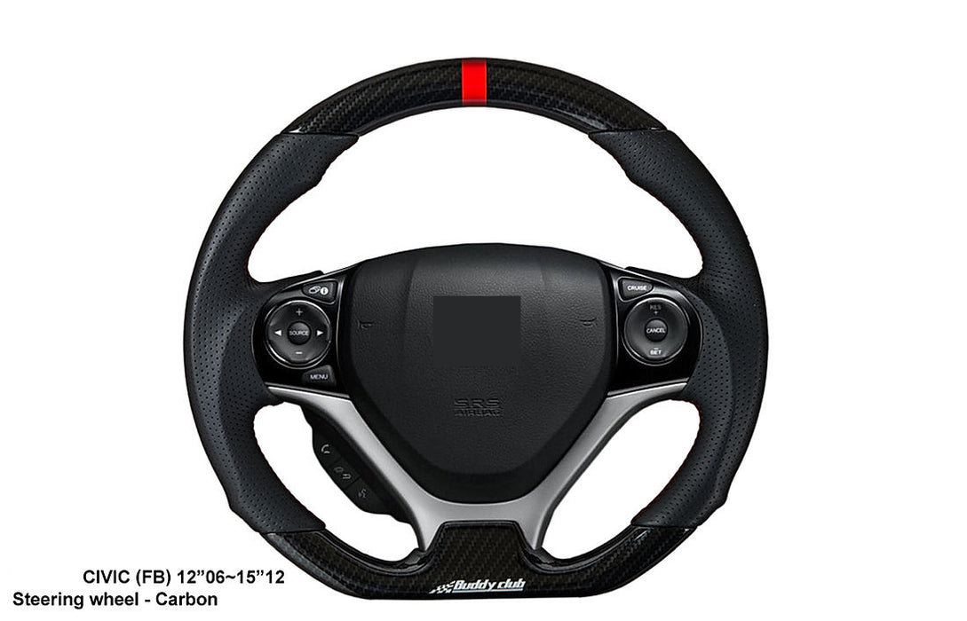 Buddy Club Sport Steering Wheel Carbon for 2012-15 Honda Civic