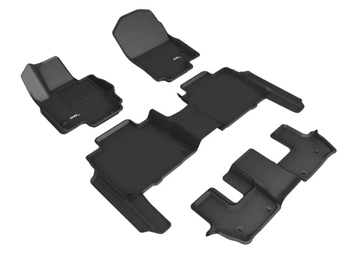 3D MAXpider Floor Mat For MERCEDES-BENZ GLS-CLASS 7 SEAT (X167) 2020-2024 / AMG GLS63 2021-2023 KAGU BLACK R1 R2 R3 (WITH EXECUTIVE REAR SEAT PACKAGE)3D MAXpider