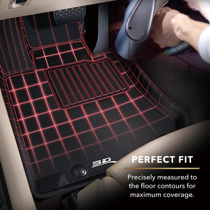 3D MAXpider Floor Mat For TOYOTA SIENNA 8-SEAT 2021-2024 KAGU BLACK R1 R2 R3 (SOME TRIMMING REQUIRED)3D MAXpider