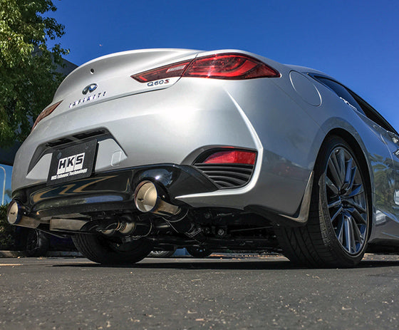 HKS Full Dual Ti Tip Exhaust System For 2017-24 Infiniti Q60 RWD