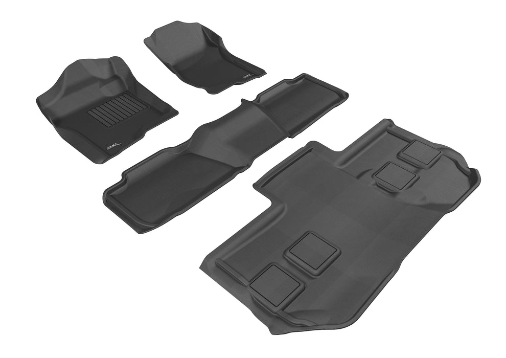 3D MAXpider Floor Mat For GMC YUKON XL WITH BUCKET 2ND ROW 2011-2014 KAGU BLACK R1 R2 R33D MAXpider