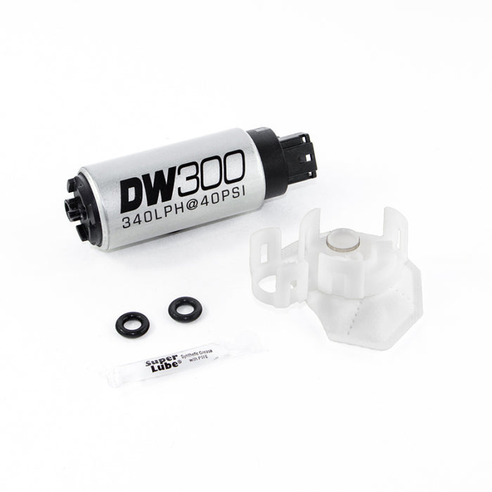 DeatschWerks DW300C 340Lph Compact Fuel Pump w/Install Kit for 08-15 Mitsubishi EVO 10