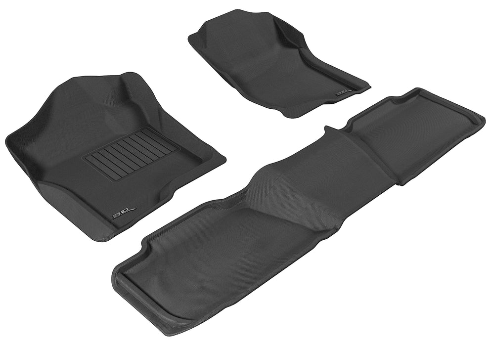 3D MAXpider Floor Mat For GMC YUKON WITH BENCH 2ND ROW 2007-2014 KAGU BLACK R1 R23D MAXpider