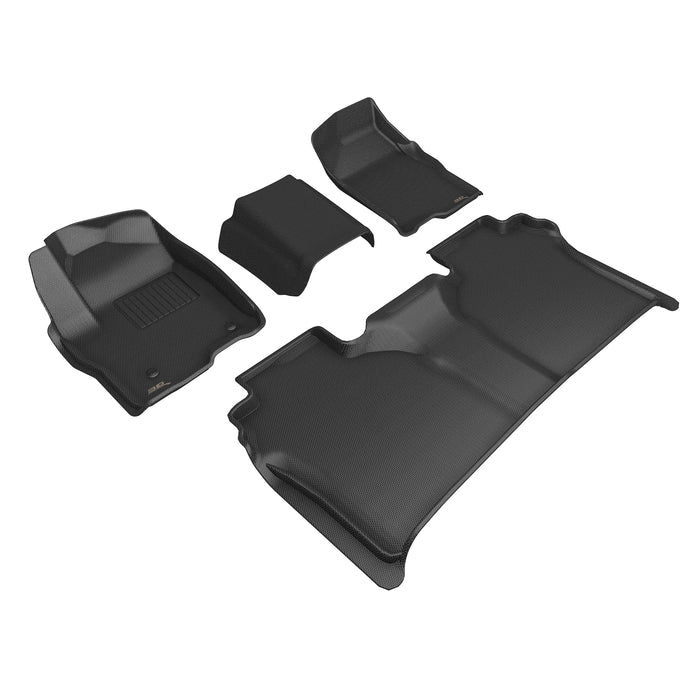 3D MAXpider Floor Mat For CHEVROLET SILVERADO CREW CAB 2019-2024 W/ BENCH SEATING KAGU BLACK R1 R23D MAXpider