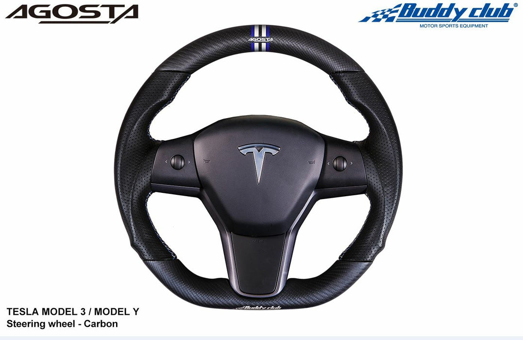 buddy Club Sport Steering Wheel Matt Dry Carbon for 2020-2021 Tesla Model Y