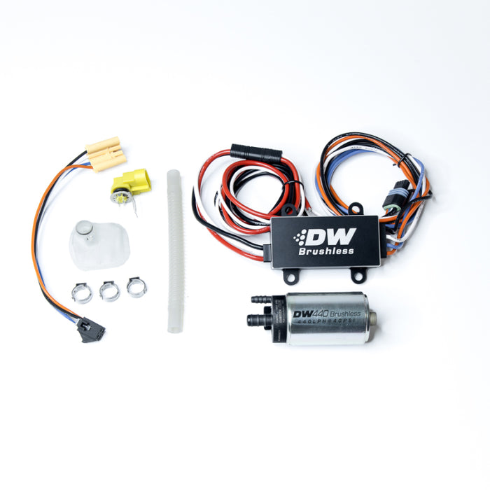 DeatschWerks DW440 440Lph In-Tank Brushless Fuel Pump w/9-0904 Instl Kit/C102 Controller for 04-08 Mazda RX-8