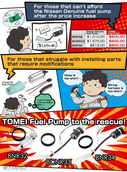 Tomei Fuel Pump For Nissan Skyline GT-R BNR32 RB26DETTTomei USA