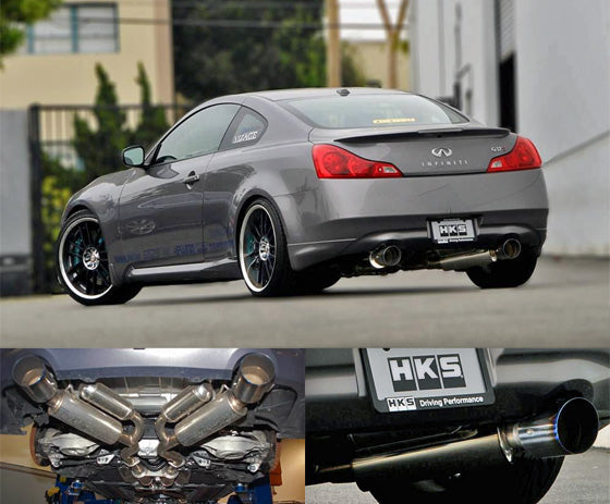 HKS Full Dual Ti Tip Exhaust System For 2008-15 Infiniti G37 Coupe Only