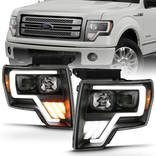 ANZO 2009-2013 Ford F-150 Projector Light Bar G4 Switchback H.L.Black AmberANZO