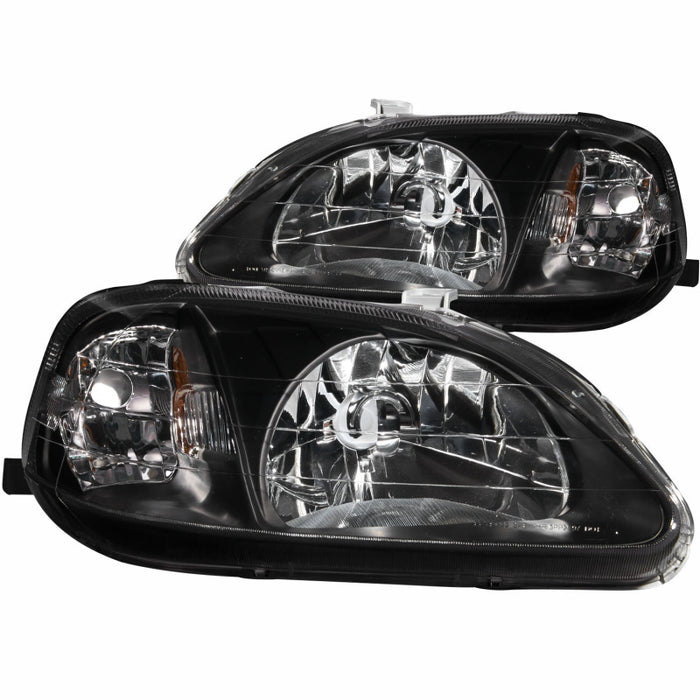 ANZO 1999-2000 Honda Civic Crystal Headlights BlackANZO