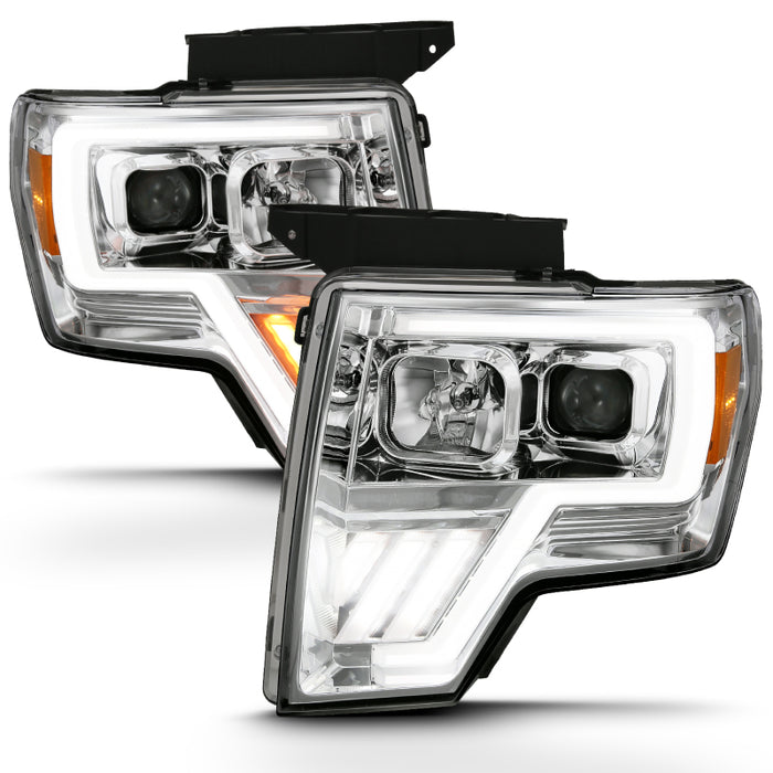 ANZO 2009-2013 Ford F-150 Projector Light Bar G4 Switchback H.L. Chrome AmberANZO