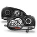 ANZO 2006-2009 Volkswagen Rabbit Projector Headlights w/ Halo Black (CCFL)ANZO