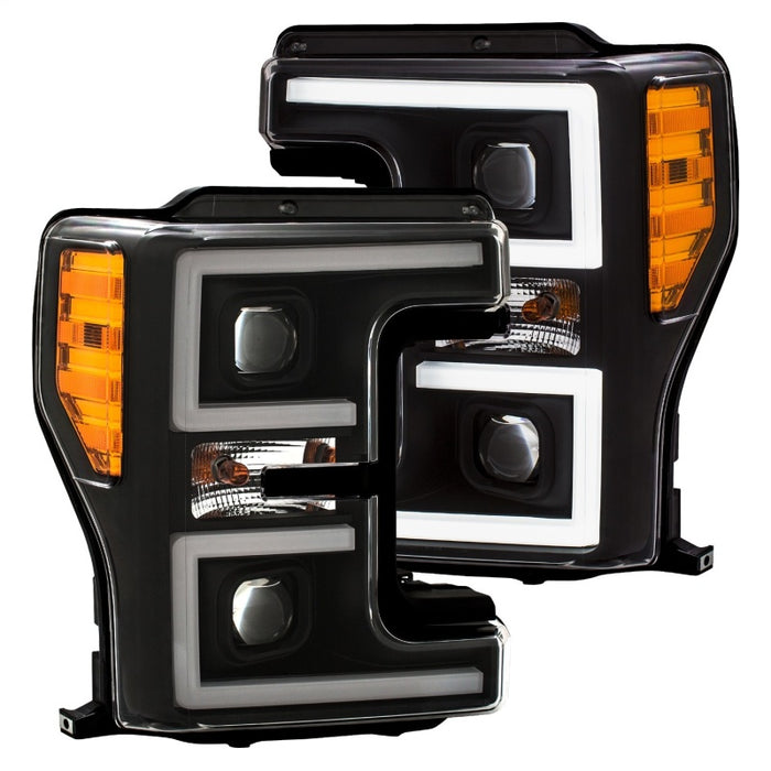 ANZO LED Headlights 17-18 Ford F-250 Super Duty Plank-Style L.E.D. Headlight Black (Pair)ANZO