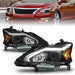 ANZO 13-15 Nissan Altima (w/o Factory HID Bulbs) Projector Headlights - w/ Light Bar Black HousingANZO