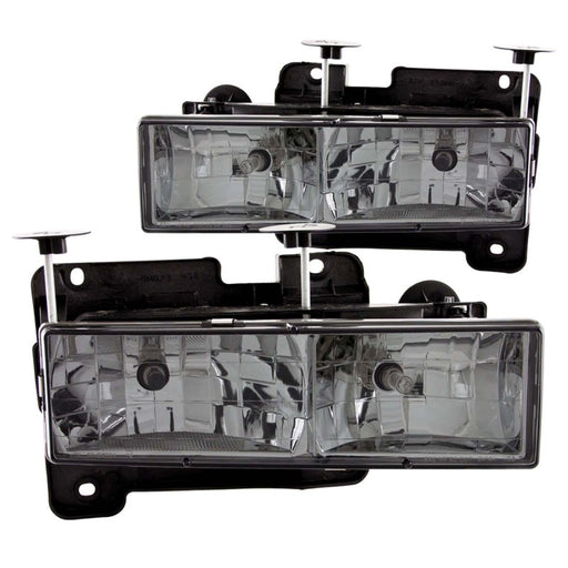 ANZO 1988-1998 Chevrolet C1500 Crystal Headlights w/ Smoke LensANZO