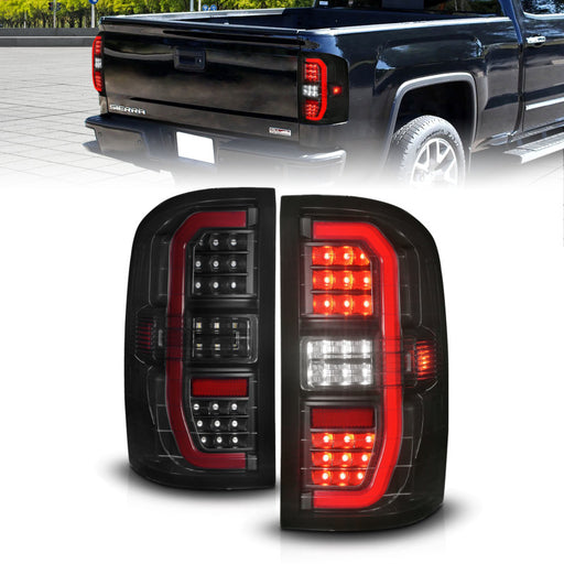 ANZO 14-18 GMC Sierra 1500 Full LED Taillights Black Housing Smoke Lens (w/C Light Bars)ANZO