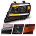 ANZO 09-20 Nissan Frontier Black Projector Plank Style DRL w/ Switchback & Sequential LED DRLANZO