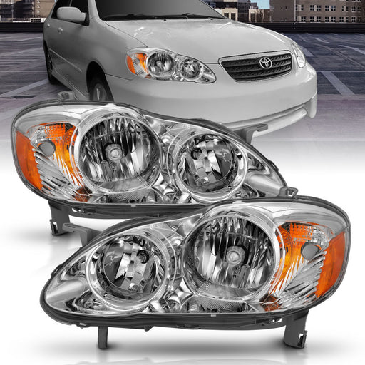 ANZO 2005-2008 Toyota Corolla Crystal Headlight Chrome AmberANZO