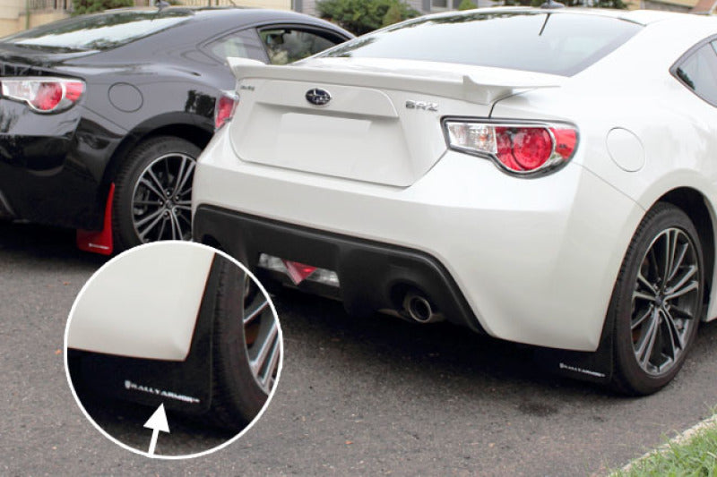 Rally Armor 13-17 Subaru BRZ / Scion FR-S Black UR Mud Flap w/ White LogoRally Armor