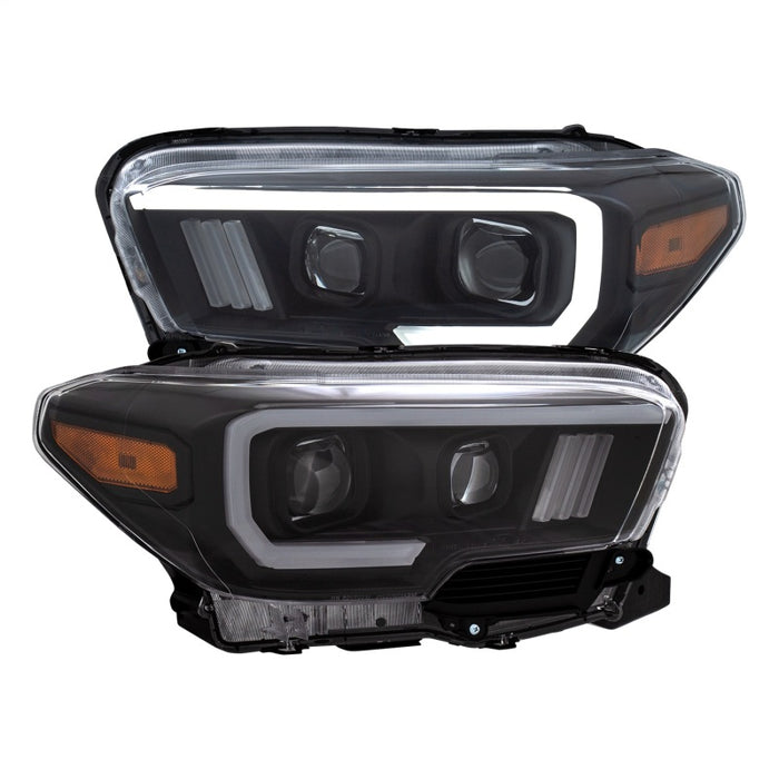 ANZO 2016-2017 Toyota Tacoma Projector Headlights w/ Plank Style Switchback Black w/ AmberANZO