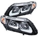 ANZO 2012-2015 Honda Civic Projector Headlights w/ U-Bar BlackANZO