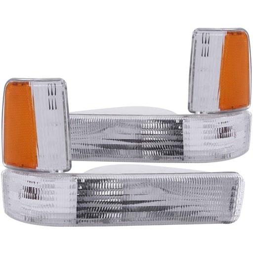 ANZO 1991-1996 Dodge Dakota Euro Parking Lights Chrome w/ Amber ReflectorANZO