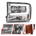 ANZO 99-04 Ford F250/F350/F450/Excursion (excl. 99) Crystal Headlights - w/ Light Bar Chrome HousingANZO