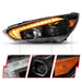 ANZO 15-18 Ford Focus Projector Headlights - w/ Light Bar Switchback Black HousingANZO