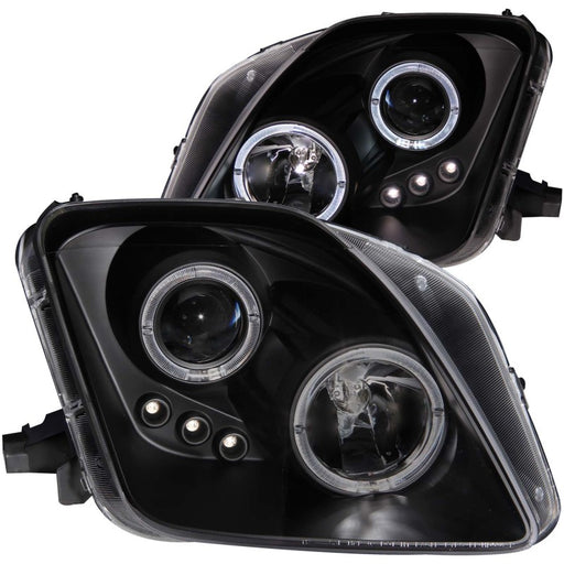 ANZO 1997-2001 Honda Prelude Projector Headlights w/ Halo Black w/ LEDANZO