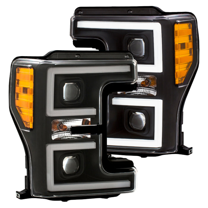 ANZO LED Headlights 17-18 Ford F-250 Super Duty Plank-Style L.E.D. Headlight Black (Pair)ANZO