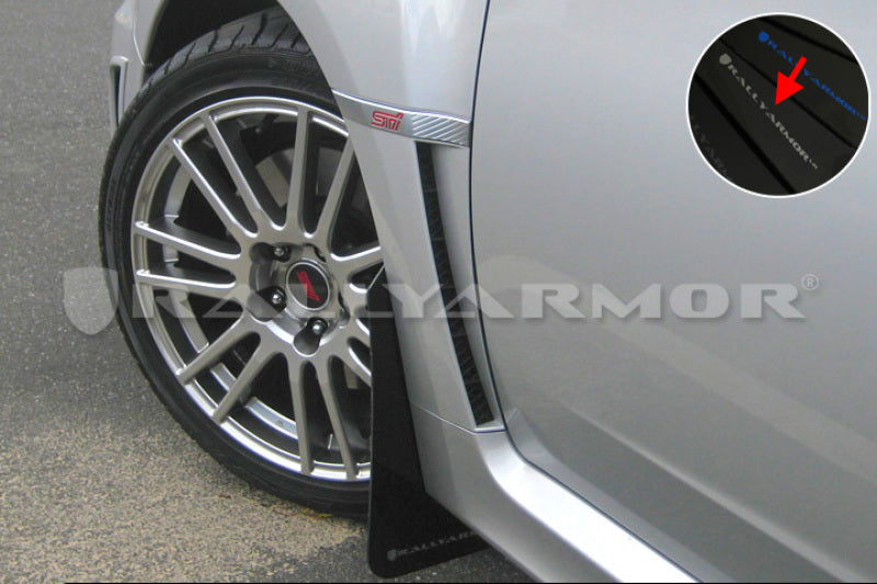 Rally Armor 11-14 Subaru WRX/STI (Sedan Only) Black UR Mud Flap w/ Silver LogoRally Armor