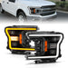 ANZO 18-20 Ford F-150 (w/o Fctry LED) Full LED Proj Headlights w/Light Bar Swtchbk Seq. Black w/InitANZO