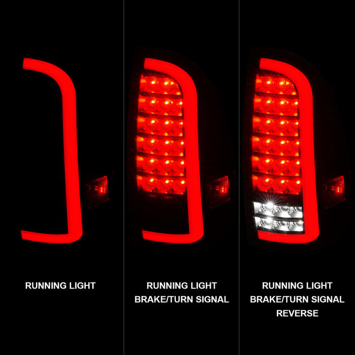 ANZO 05-15 Toyota Tacoma Full LED Tail Lights w/Light Bar Sequential Black Housing Clear LensANZO