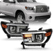 ANZO 2007-2014 Toyota Tundra Projector Light Bar H.L Black Amber(Led High Beam) (Halogen Version)ANZO