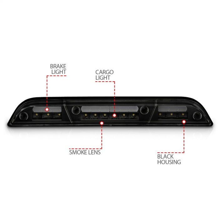 ANZO 15-20 Ford F-150 - F-450 LED Third Brake Light - Black Housing/Smoke LensANZO