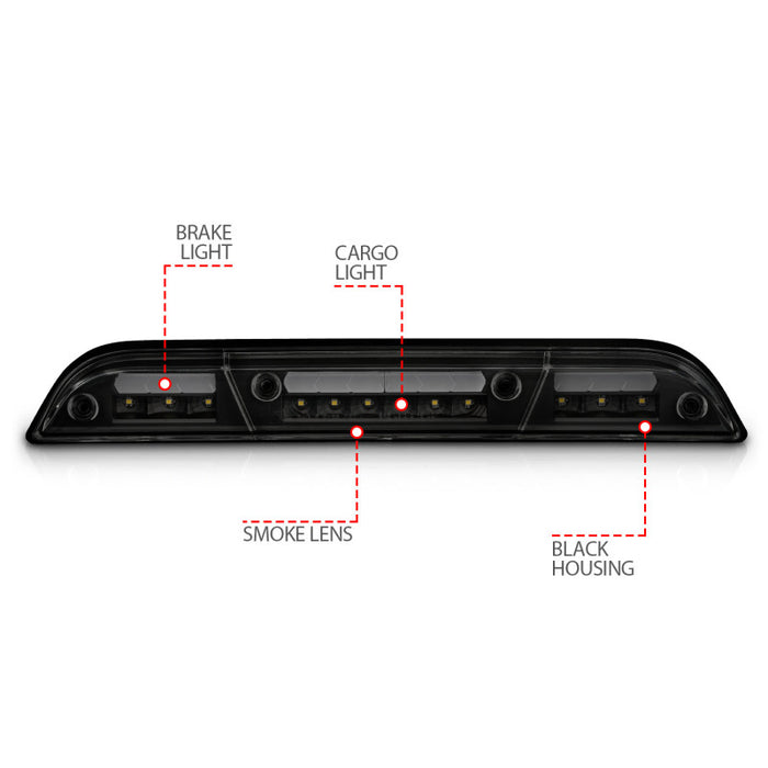 ANZO 15-20 Ford F-150 - F-450 LED Third Brake Light - Black Housing/Smoke LensANZO