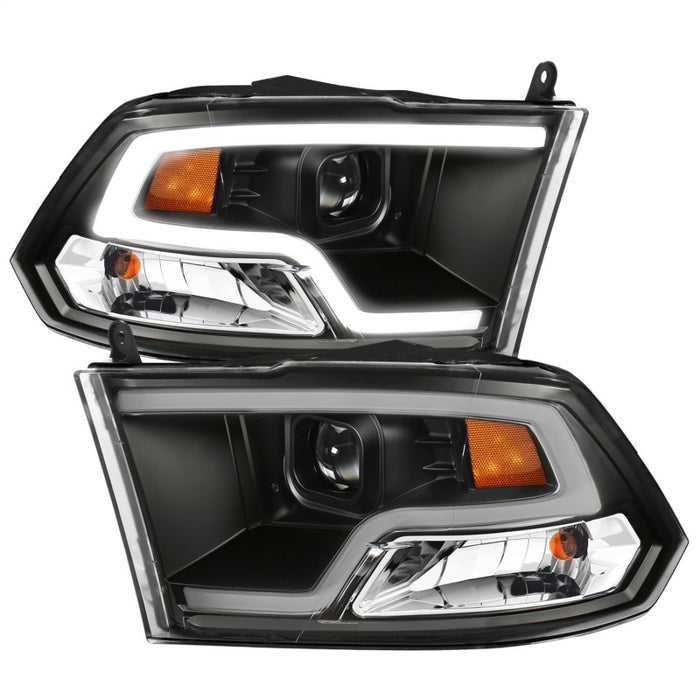 ANZO 09-18 Dodge Ram 1500 Plank Style Projector Headlights Black w/ HaloANZO