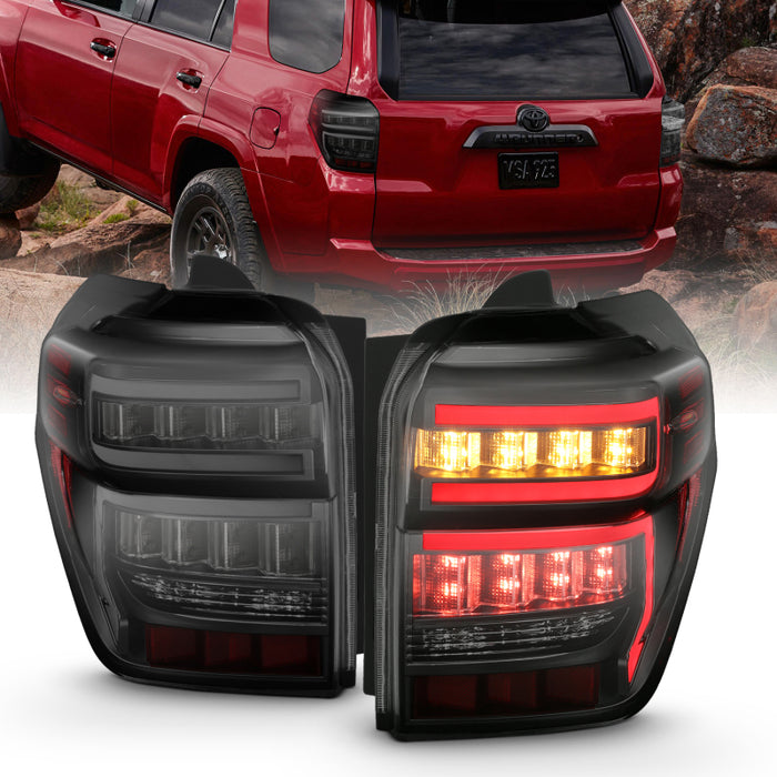 ANZO 2014-2020 Toyota 4Runner T.L Black Housing Smoke Lens Red Light Bar W/SequentialANZO