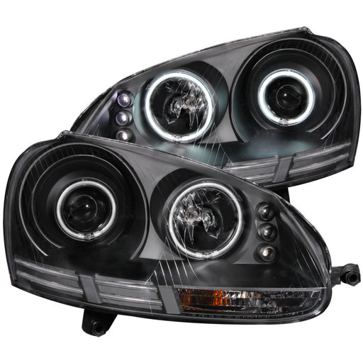 ANZO 2006-2009 Volkswagen Rabbit Projector Headlights w/ Halo Black (CCFL)ANZO