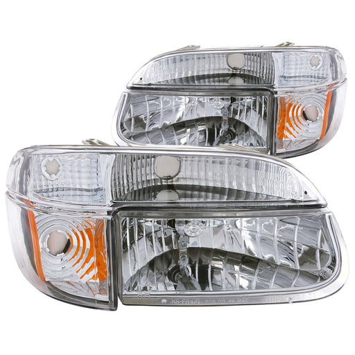 ANZO 1995-2001 Ford Explorer Crystal Headlights Chrome w/ Corner Lights 2pcANZO