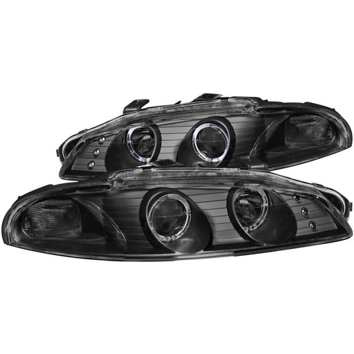 ANZO 1997-1999 Mitsubishi Eclipse Projector Headlights w/ Halo Black G2ANZO