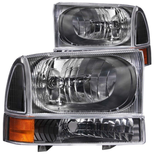 ANZO 2000-2004 Ford Excursion Crystal Headlights BlackANZO