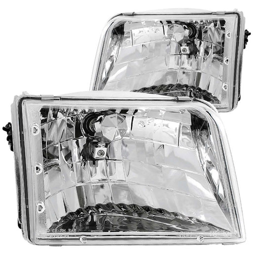 ANZO 1993-1997 Ford Ranger Crystal Headlights ChromeANZO