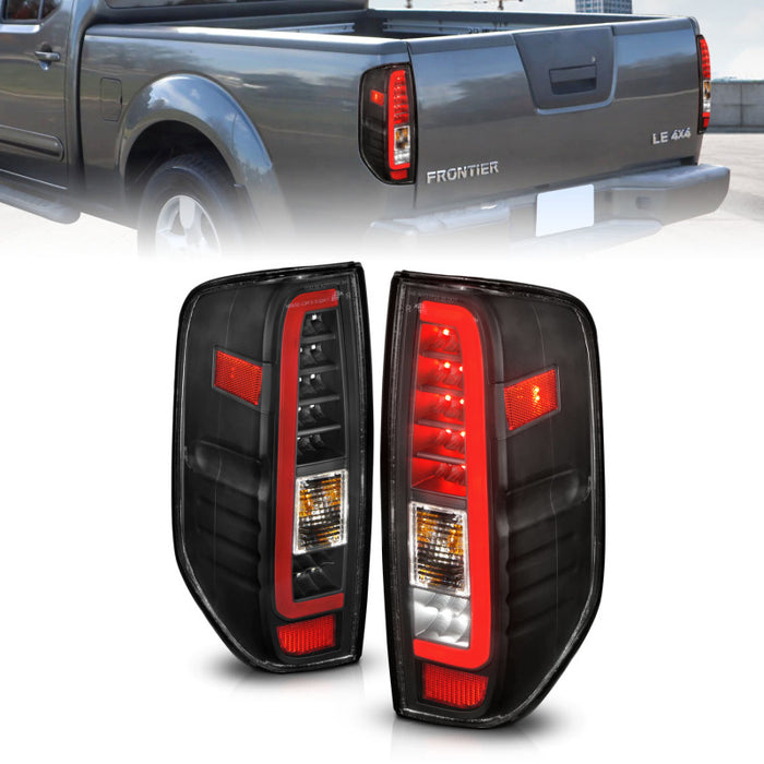 ANZO 2005-2021 Nissan Frontier LED Taillights Black Housing/Clear LensANZO