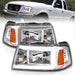 ANZO 2001-2011 Ford Ranger Crystal Headlights w/ Light Bar Chrome HousingANZO