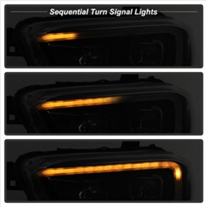 xTune Toyota Tacoma 16-18 DRL Light Bar Projector Headlights - Black PRO-JH-TTA16-LBDRL-BKSPYDER