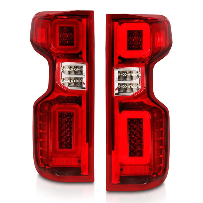 Anzo 19-21 Chevy Silverado Full LED Tailights Chrome Housing Red/Clear Lens G2 (w/C Light Bars)ANZO