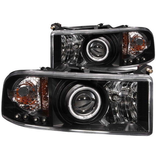 ANZO 1994-2001 Dodge Ram Projector Headlights w/ Halo BlackANZO